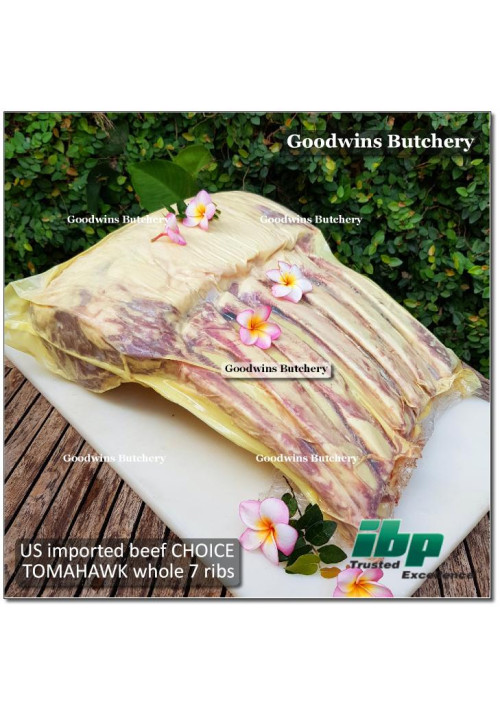 Beef rib TOMAHAWK frozen USDA US beef CHOICE IBP whole 7 RIBS +/- 11kg (price/kg) PREORDER